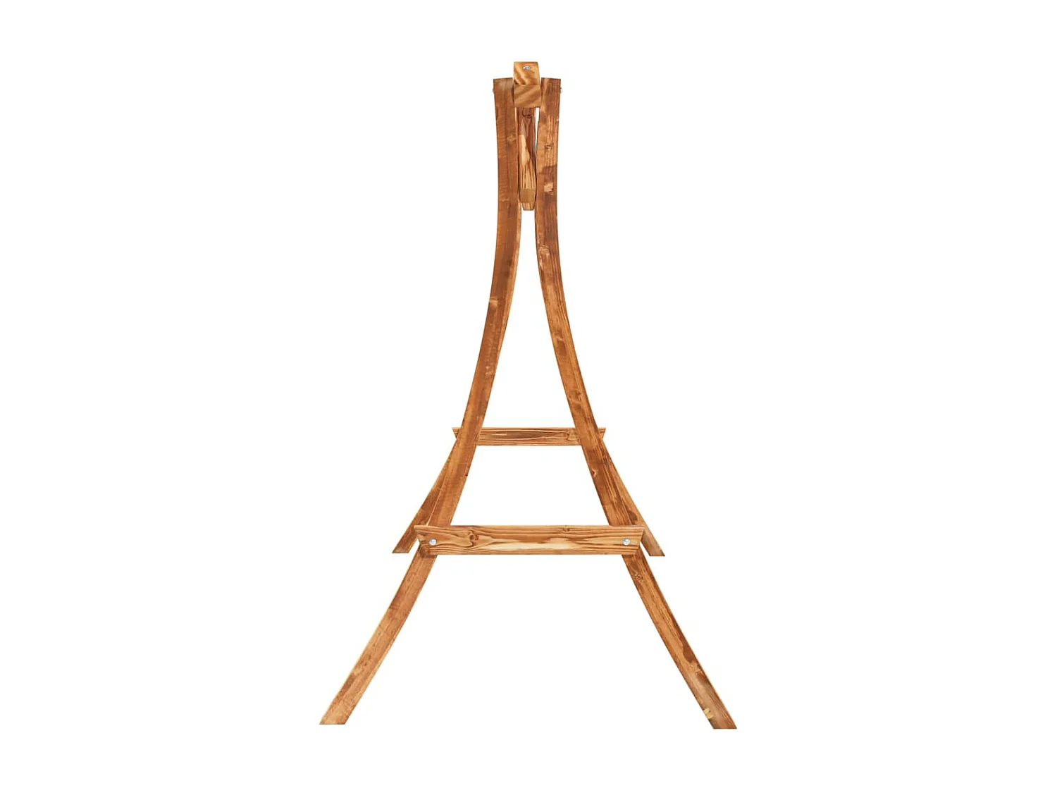 Lit balançoire bois massif d'épicéa avec finition en teck