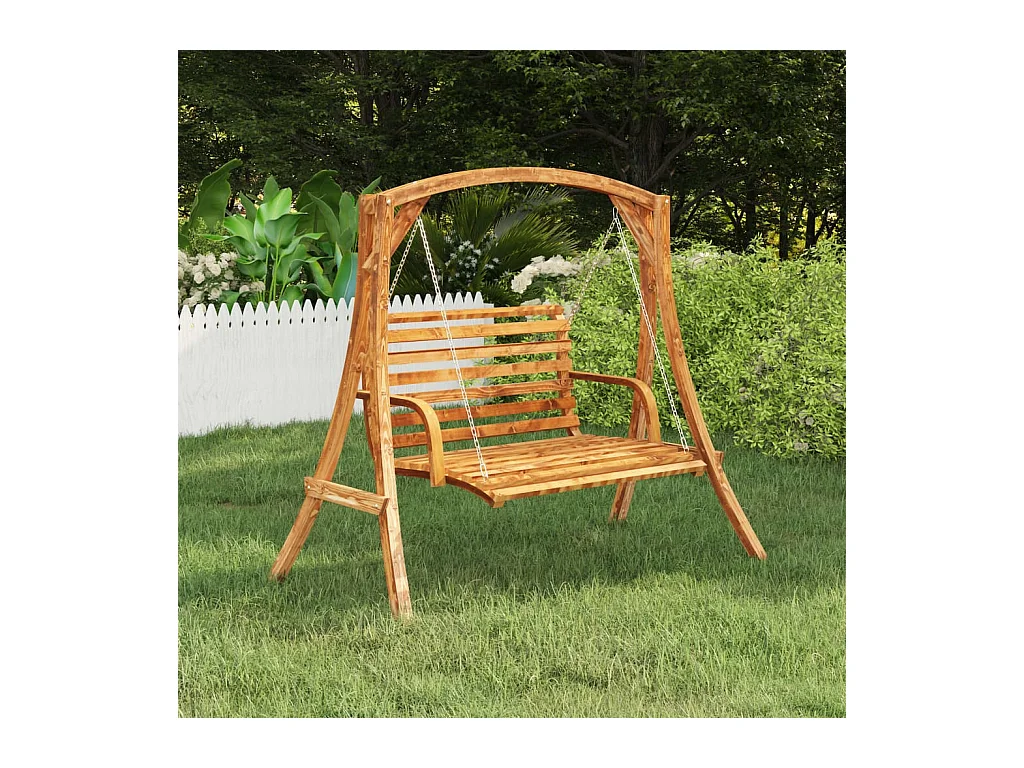 Balancelle Bois courbé avec finition en teck 91x130x58