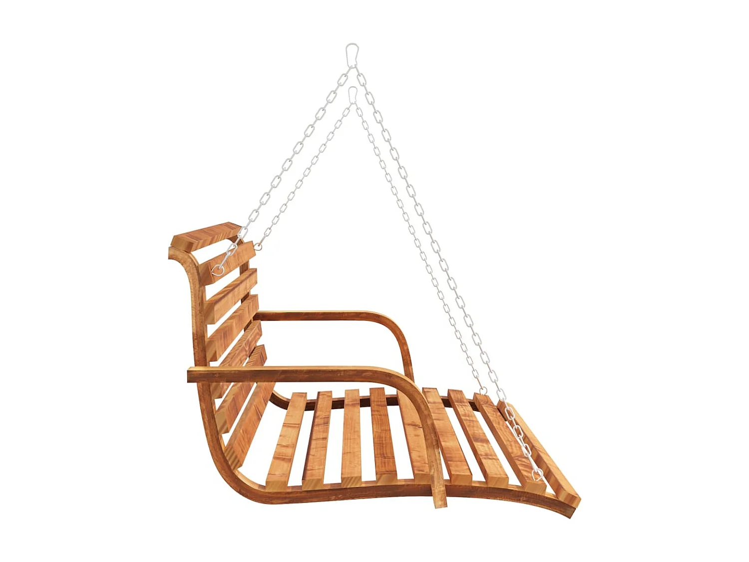 Balancelle Bois courbé avec finition en teck 91x130x58