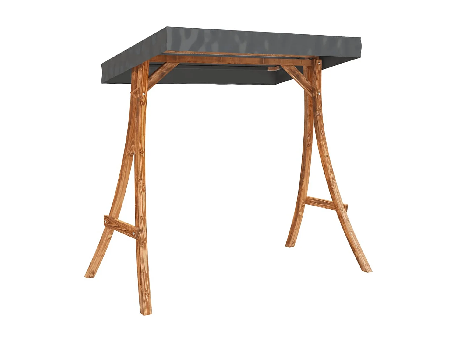 Lit balançoire et auvent bois massif d'épicéa et finition teck