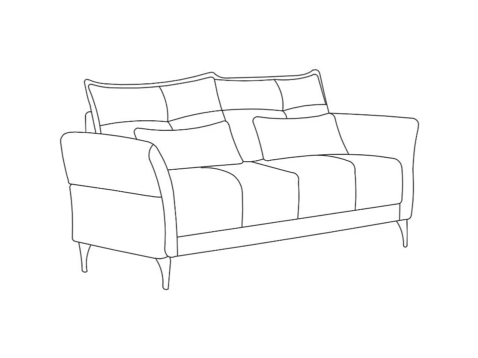 Divano 2 posti Nutmeg in tessuto grigio scuro 160x76x86H