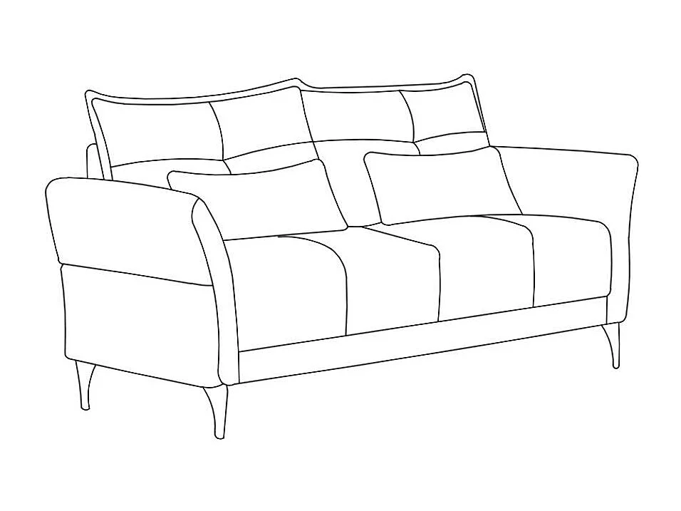 Divano 2 posti Nutmeg in tessuto grigio scuro 160x76x86H