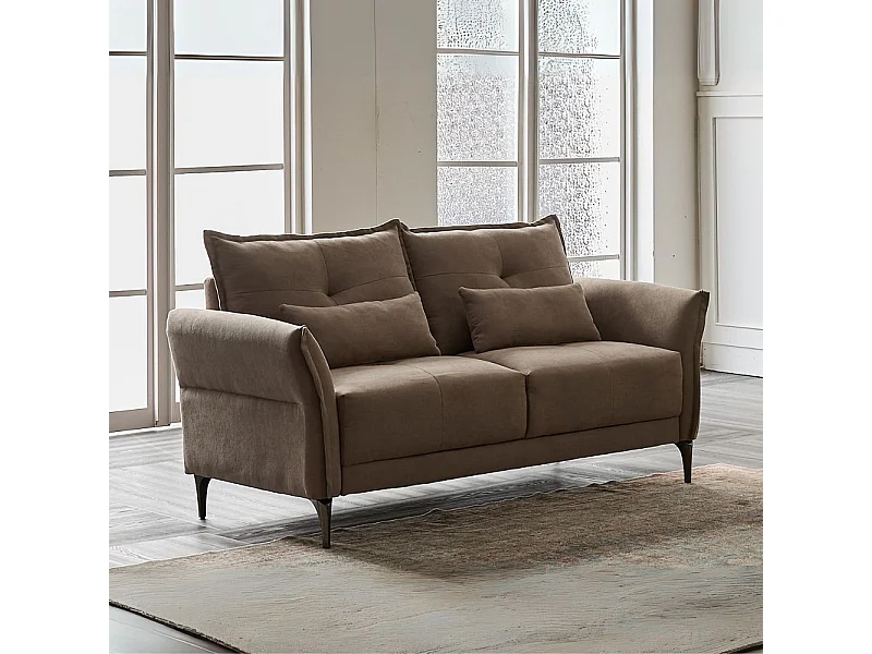 Divano 2 posti Nutmeg in tessuto beige 160x76x86H