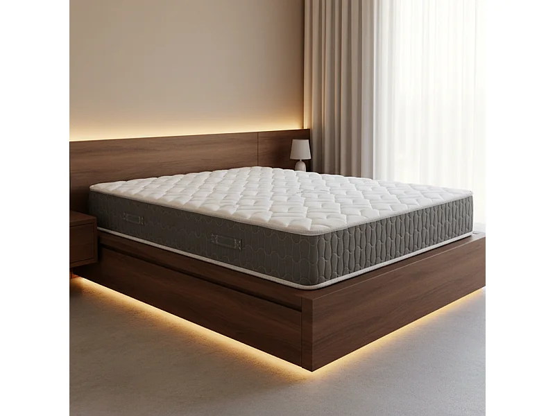 Materasso matrimoniale 160x200x25H in schiuma poliuretanica e memory Palladio grigio