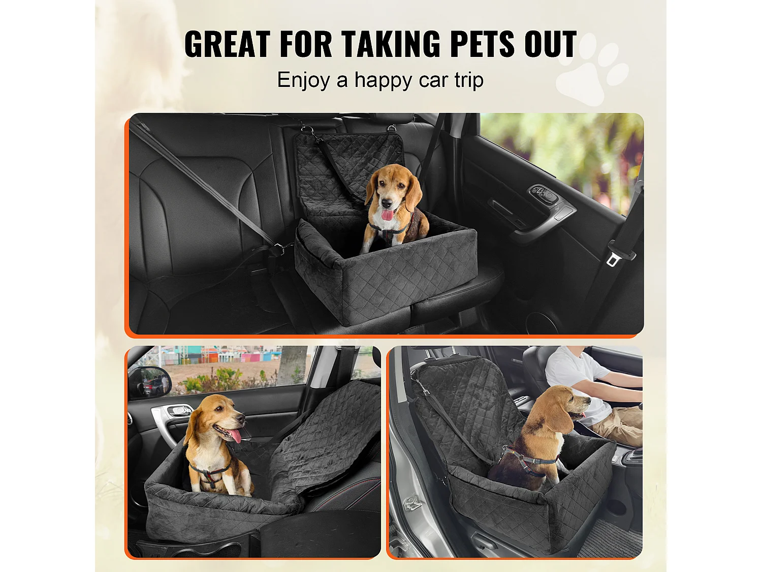 Siège Auto pour Chien SucceBuy, Petite et Moyenne Taille (jusqu'à 18 kg), Noir