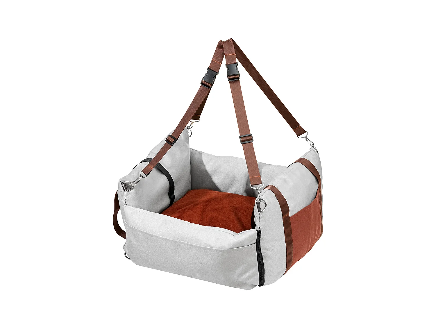 Siège Auto Rehausseur pour Chien SucceBuy, Taille Petite (Jusqu'à 11 kg), Couleur Grise