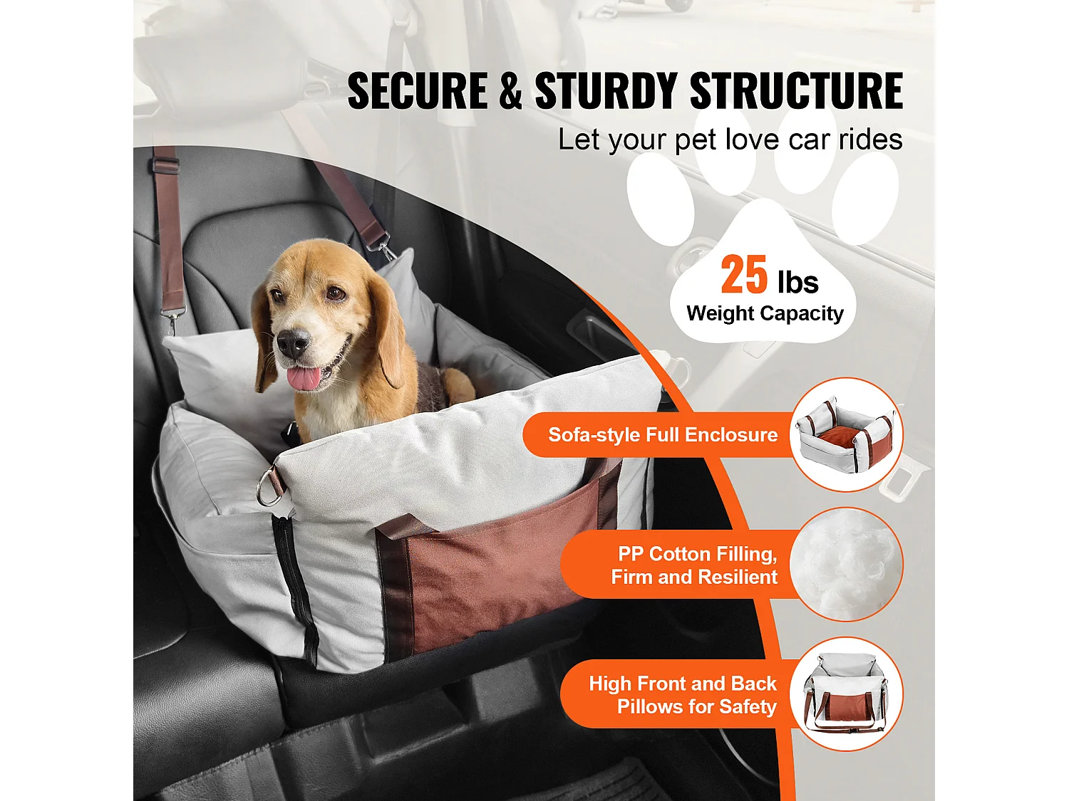 Asiento Elevador para Perros SucceBuy, Tamaño Pequeño (Hasta 11 kg), Color Gris