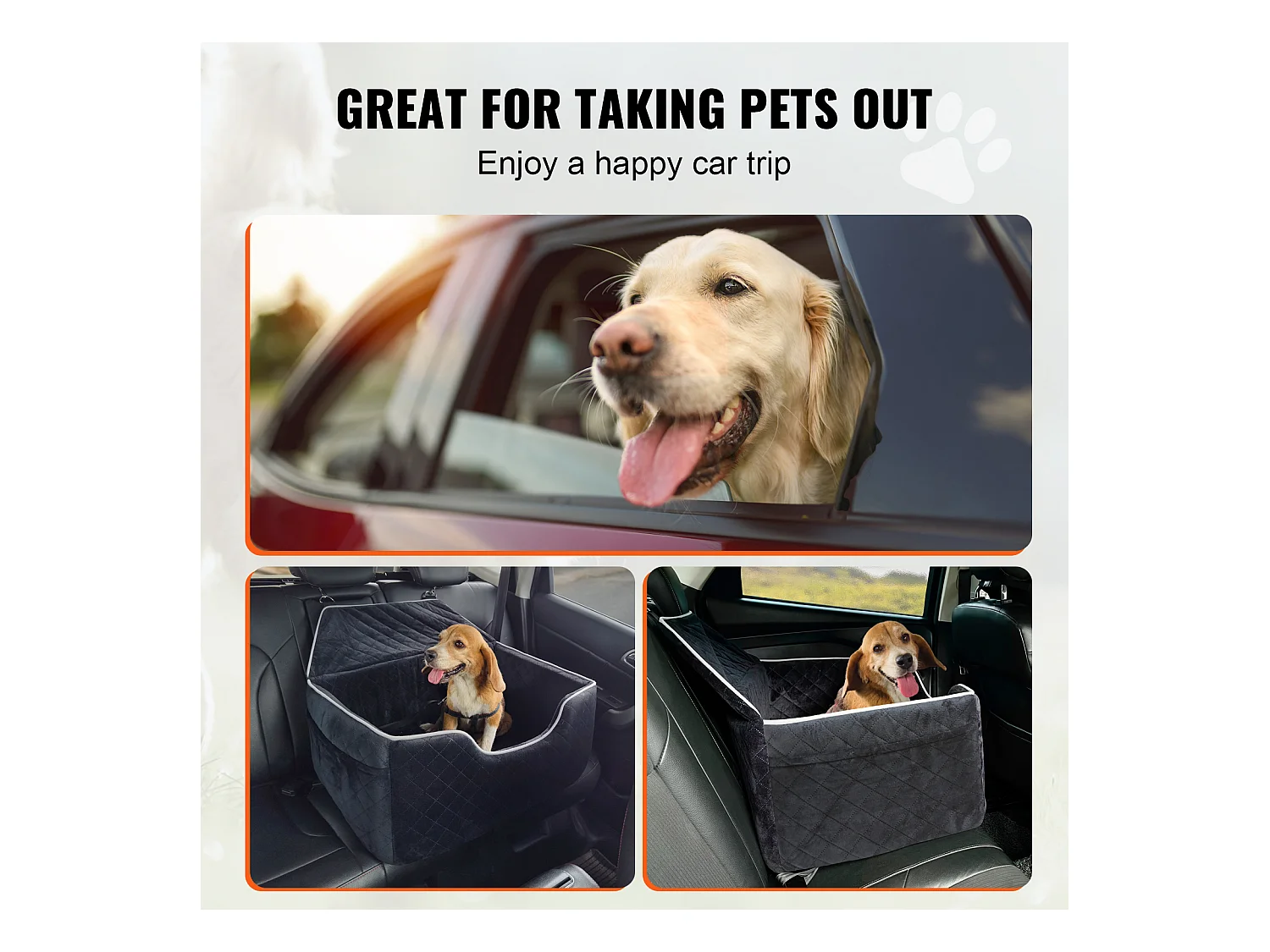 Autositz für Hunde SucceBuy, Größe Mittel/Groß (bis 25 kg), Farbe Schwarz