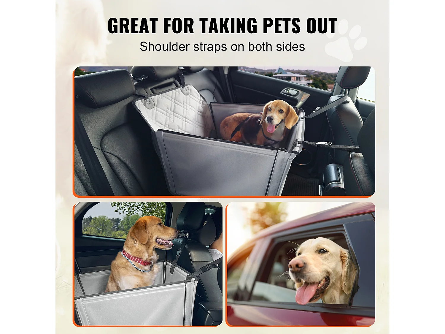 Siège Auto pour Chien SucceBuy, Convient aux Chiens S/M/L jusqu'à 22 kg, Gris