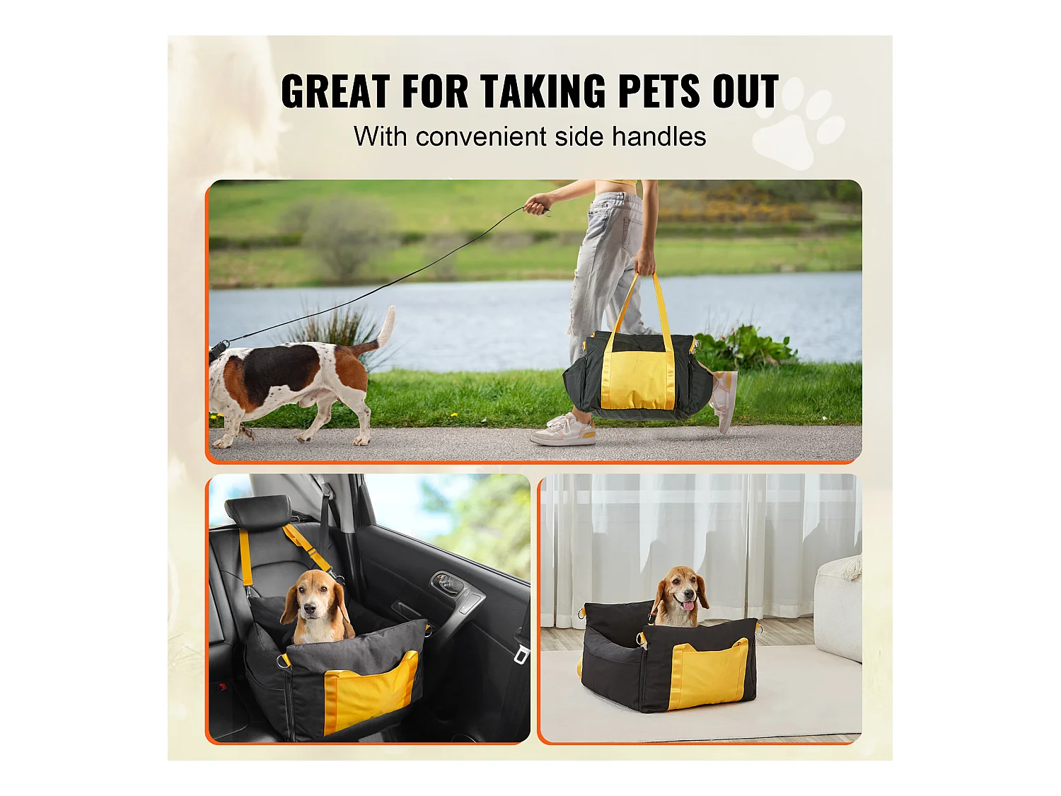 Siège Auto pour Chien SucceBuy, Taille Petite (Jusqu'à 11 kg), Couleur Noire