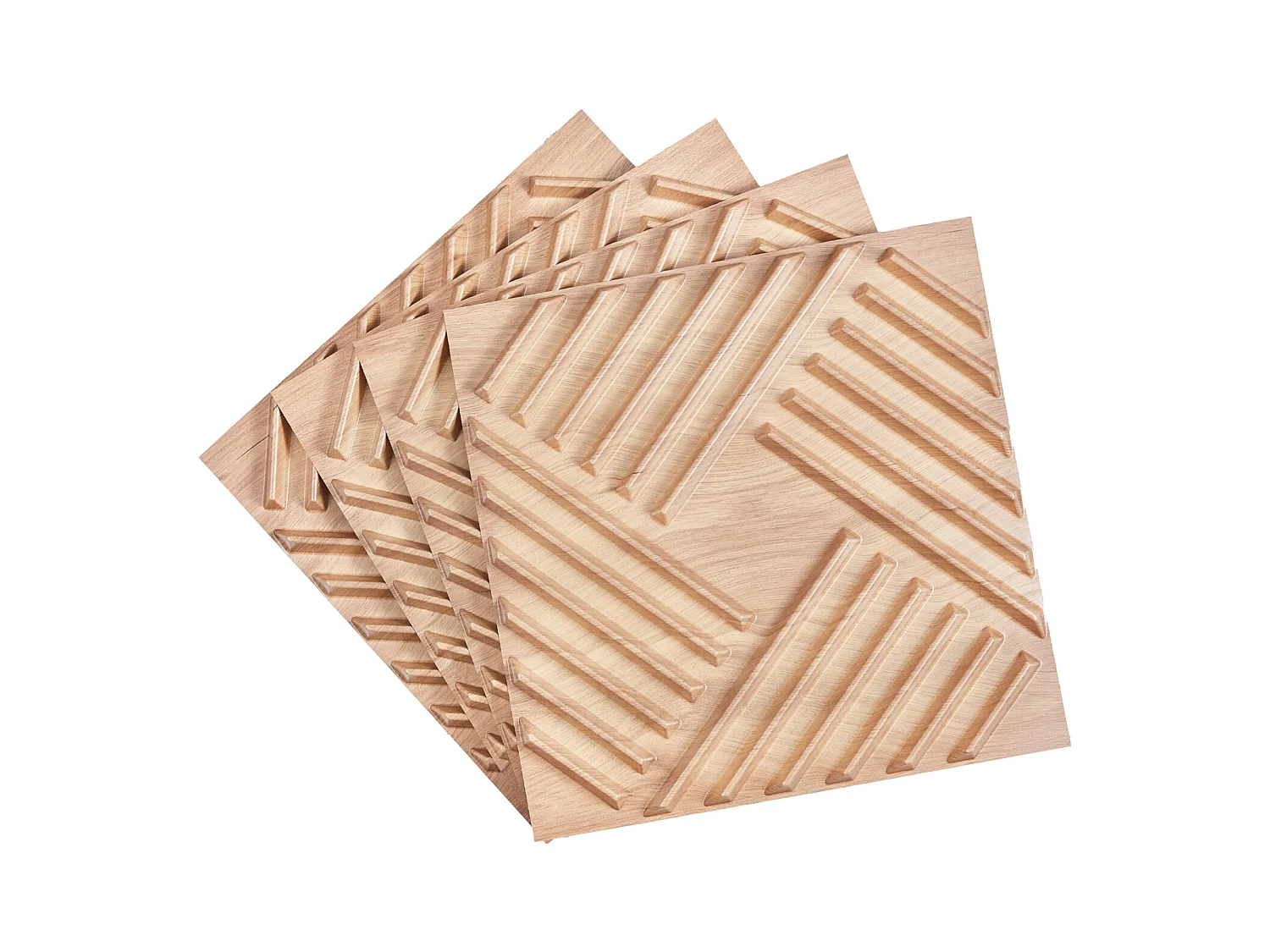 Panneaux Muraux 3D SucceBuy, Lot de 12, 50 x 50 cm, PVC  à Lattes, Couverture de 3 m², Bois Blair