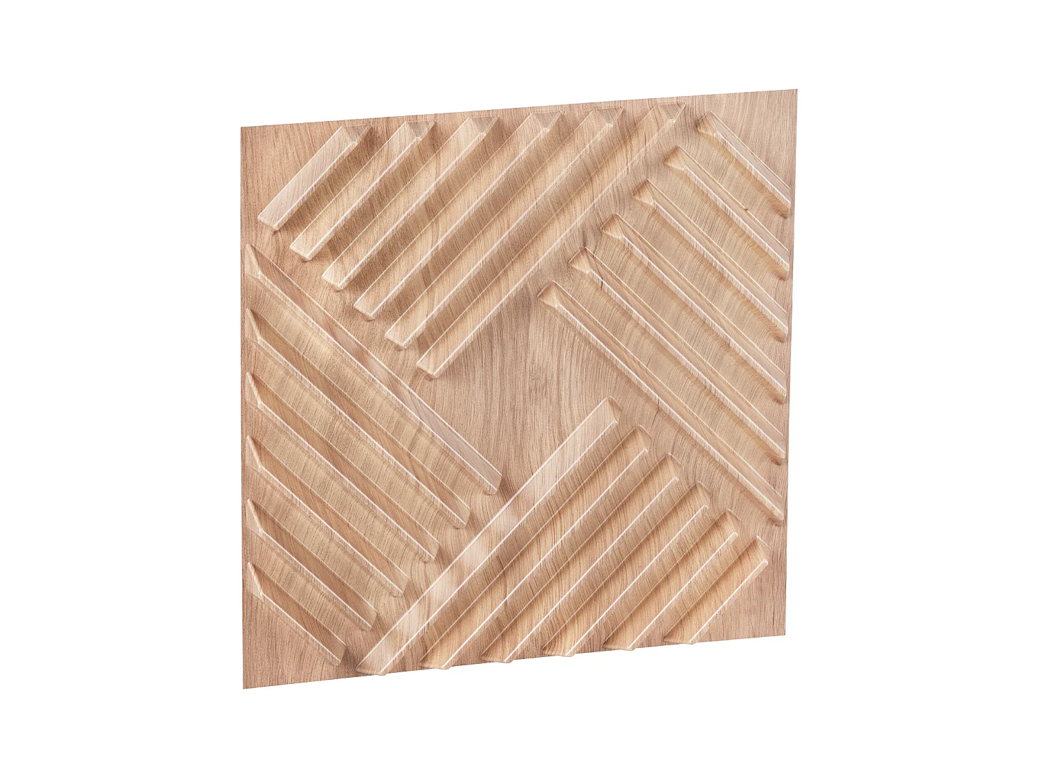Panneaux Muraux 3D SucceBuy, Lot de 12, 50 x 50 cm, PVC  à Lattes, Couverture de 3 m², Bois Blair