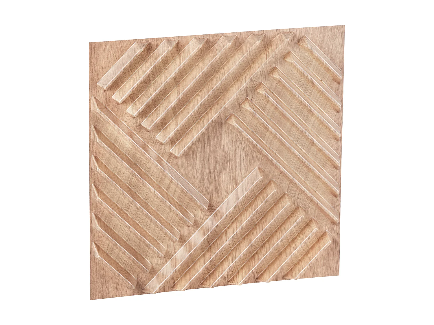 Panneaux Muraux 3D SucceBuy, Lot de 12, 50 x 50 cm, PVC  à Lattes, Couverture de 3 m², Bois Blair