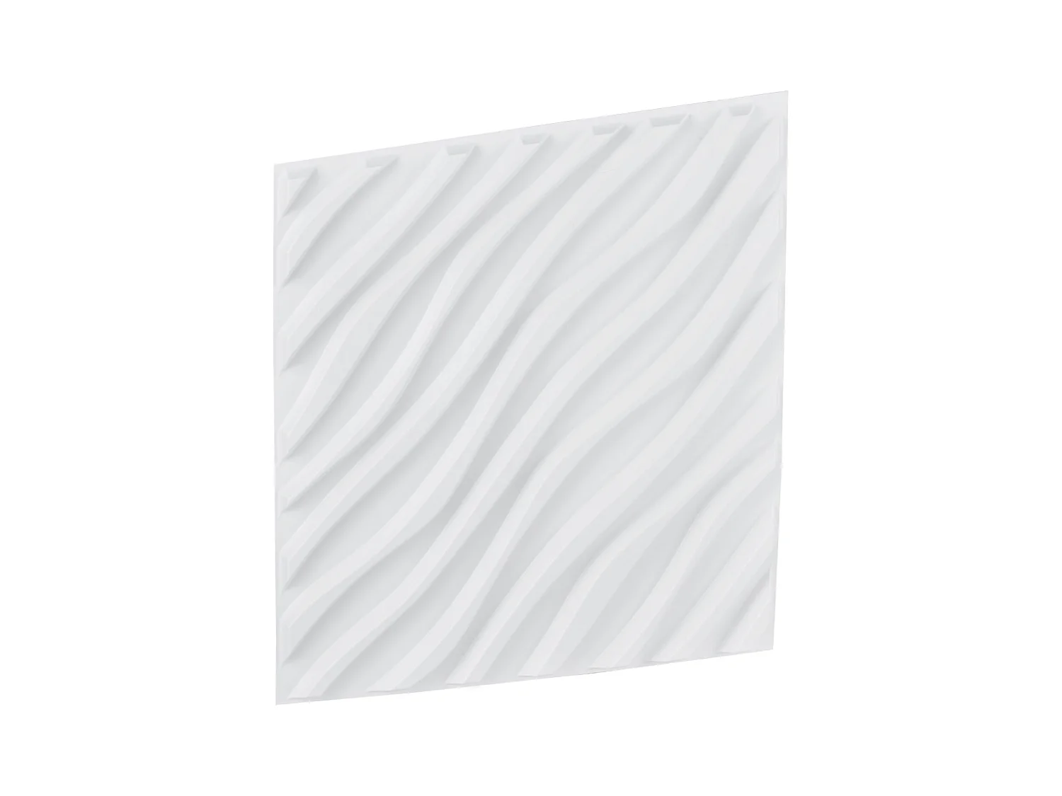 Panneaux Muraux 3D SucceBuy, Lot de 12, 50 x 50 cm, PVC Ondulé, Couverture de 3 m², Blanc Mat