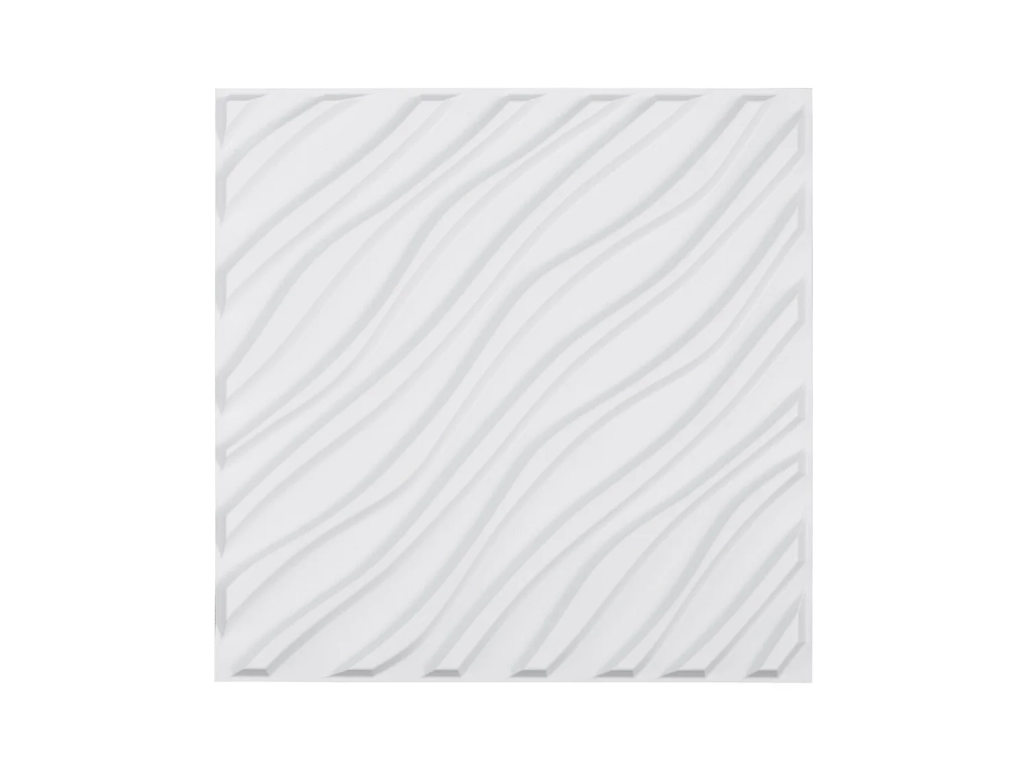 Panneaux Muraux 3D SucceBuy, Lot de 12, 50 x 50 cm, PVC Ondulé, Couverture de 3 m², Blanc Mat