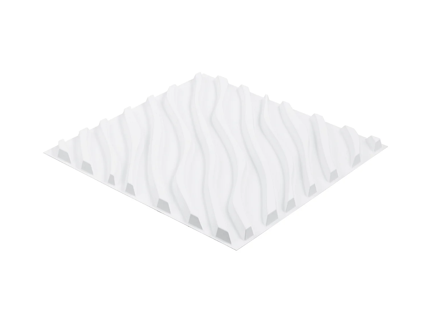 Panneaux Muraux 3D SucceBuy, Lot de 12, 50 x 50 cm, PVC Ondulé, Couverture de 3 m², Blanc Mat