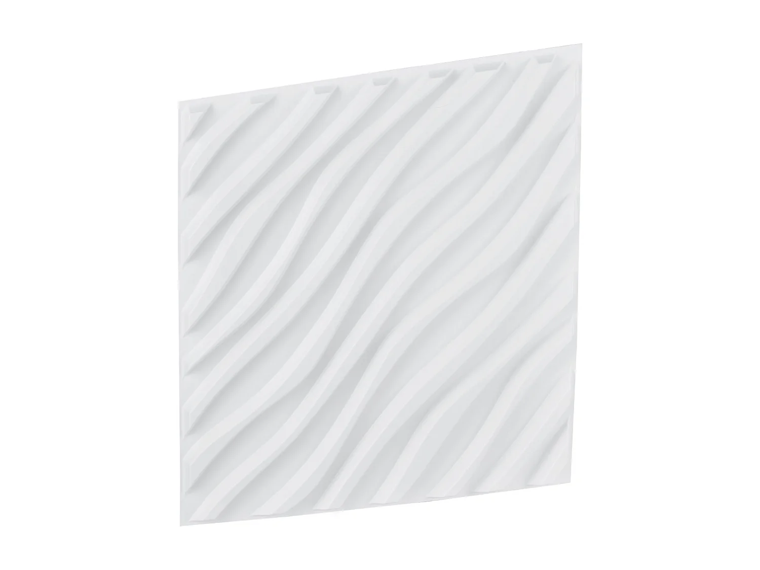 Panneaux Muraux 3D SucceBuy, Lot de 12, 50 x 50 cm, PVC Ondulé, Couverture de 3 m², Blanc Mat