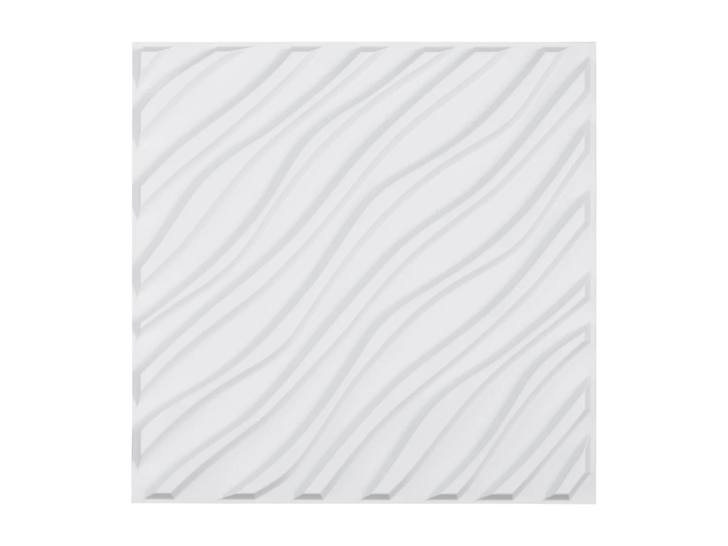 Panneaux Muraux 3D SucceBuy, Lot de 12, 50 x 50 cm, PVC Ondulé, Couverture de 3 m², Blanc Mat