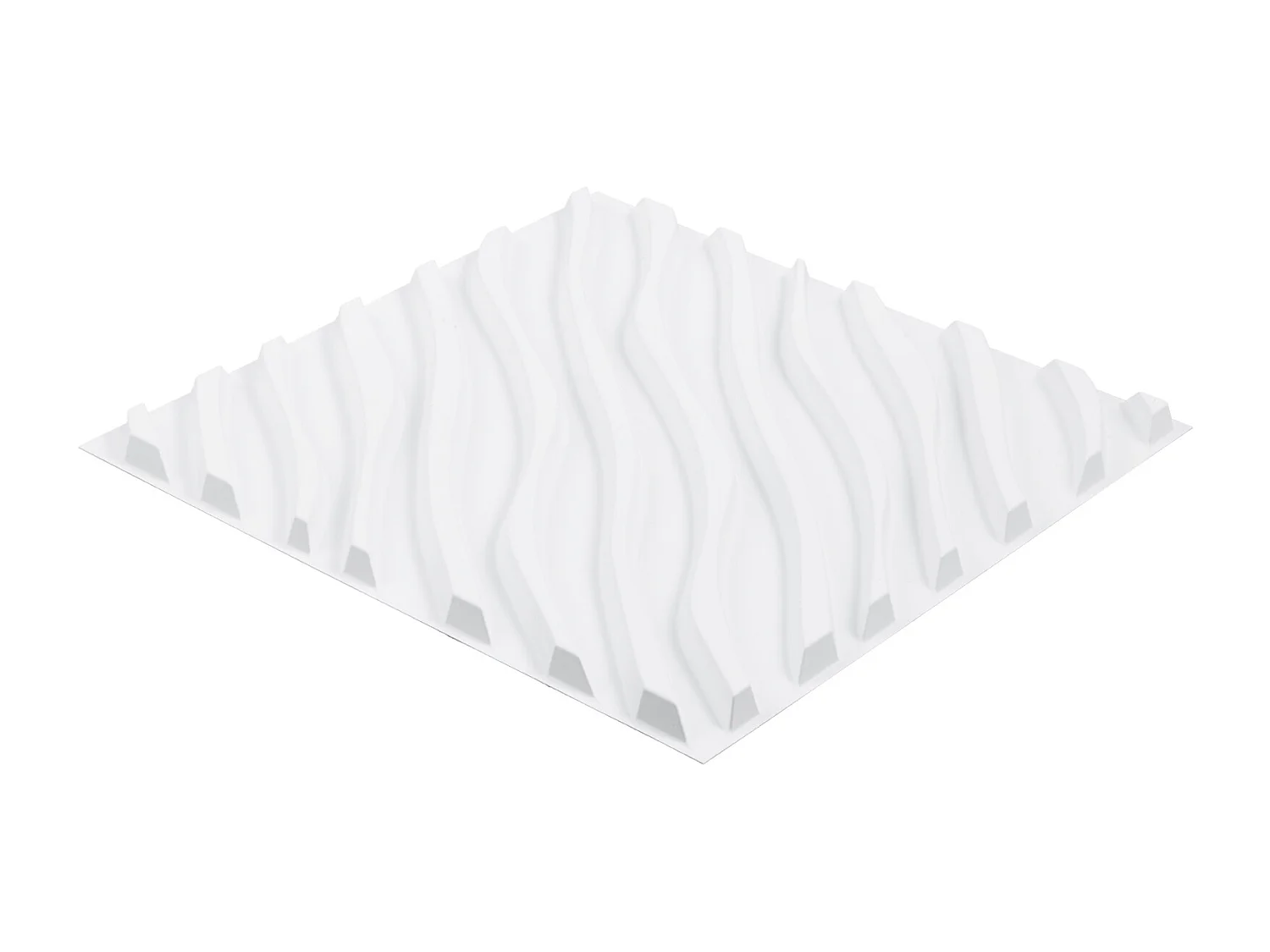 Panneaux Muraux 3D SucceBuy, Lot de 12, 50 x 50 cm, PVC Ondulé, Couverture de 3 m², Blanc Mat
