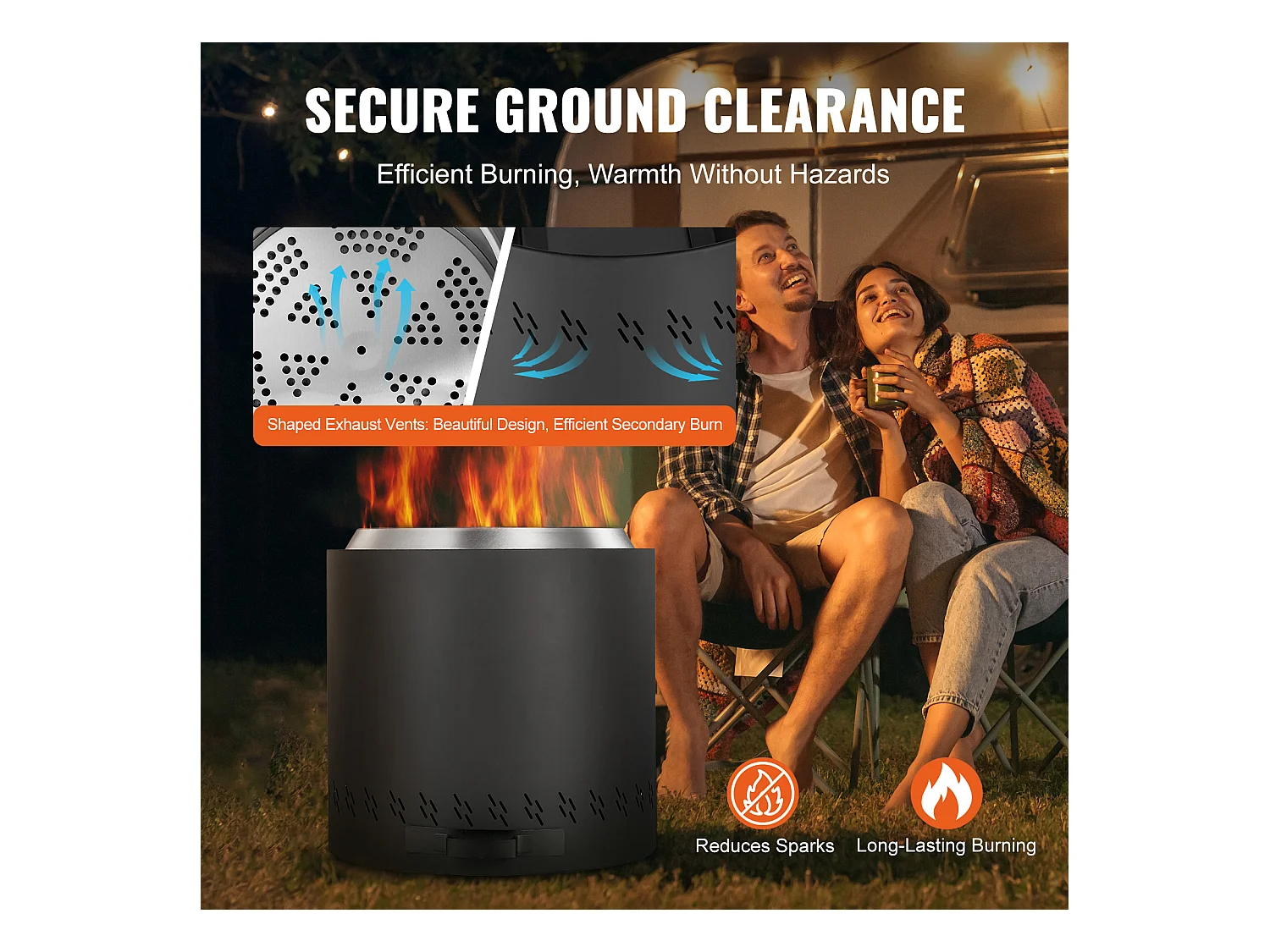 Poêle à Bois sans Fumée SucceBuy Bonfire, 400 mm de Diamètre, en Acier Inoxydable