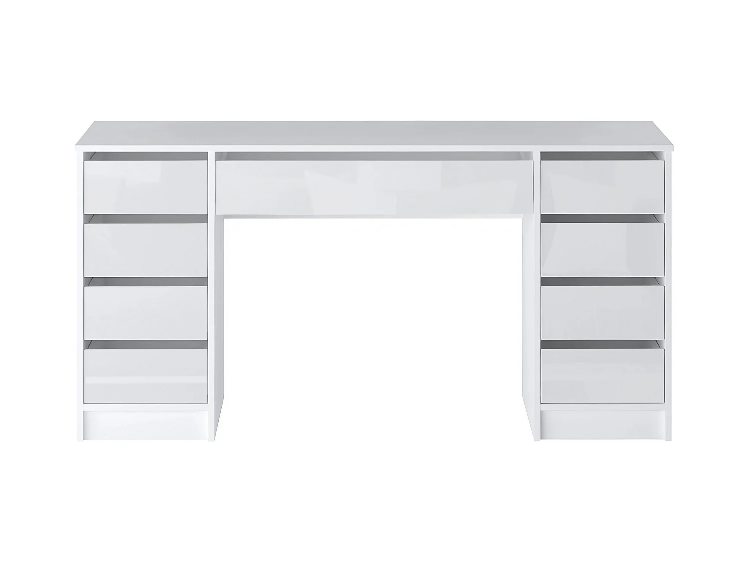 Skrivebord med 9 skuffer – Blank Hvid - JENEMI