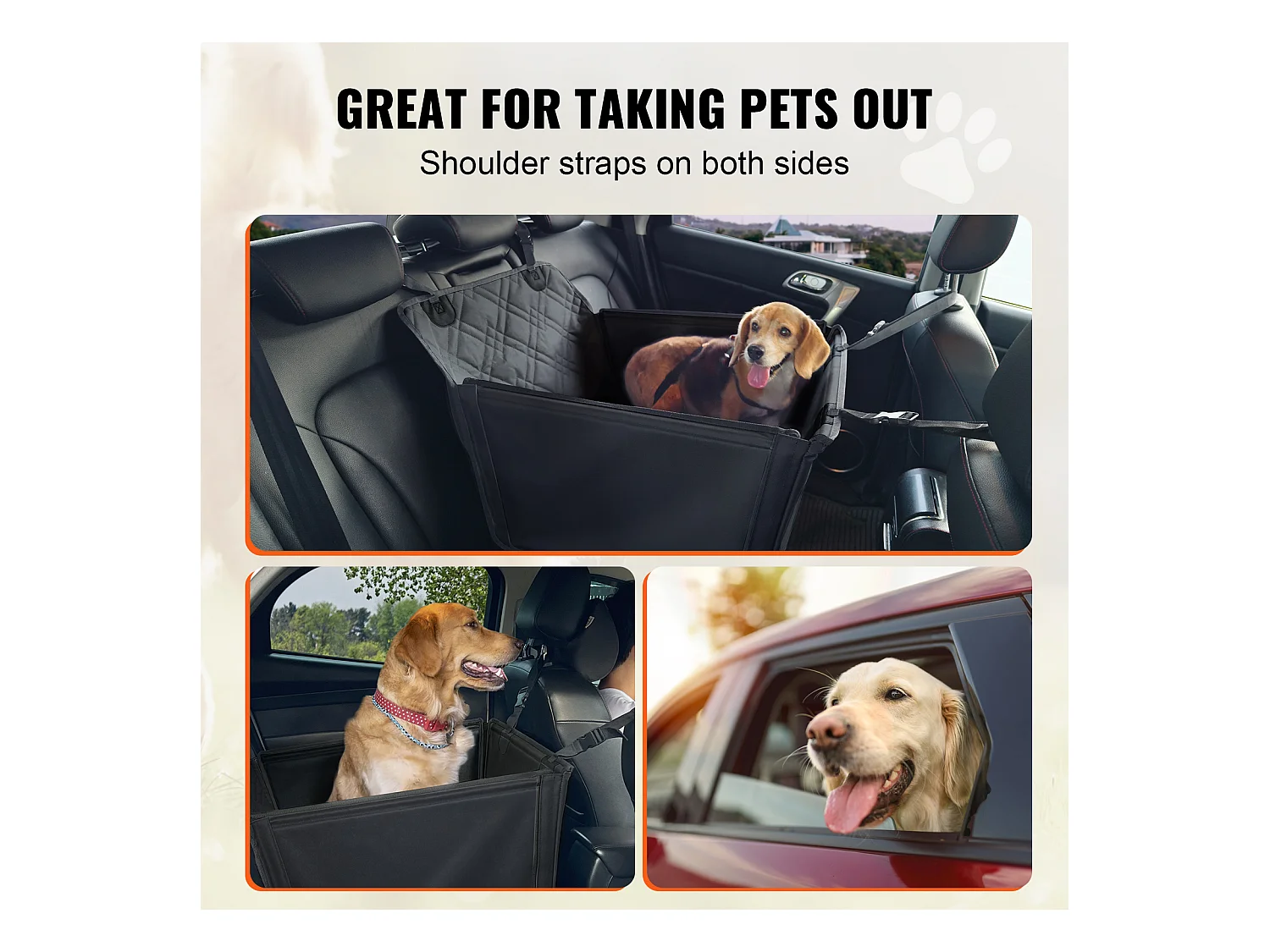 Siège Auto Rehausseur pour Chien SucceBuy, Taille S/M/L (Jusqu'à 18 kg), Couleur Noire