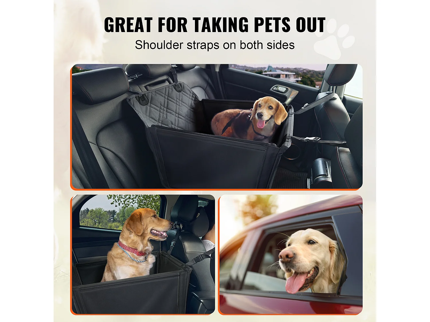 Siège Auto Rehausseur pour Chien SucceBuy, Taille S/M/L (Jusqu'à 18 kg), Couleur Noire