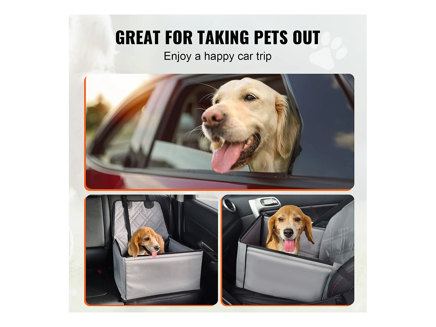 Siège Auto Rehausseur pour Chien SucceBuy, pour Chien Petit (Jusqu'à 11 kg), Couleur Grise