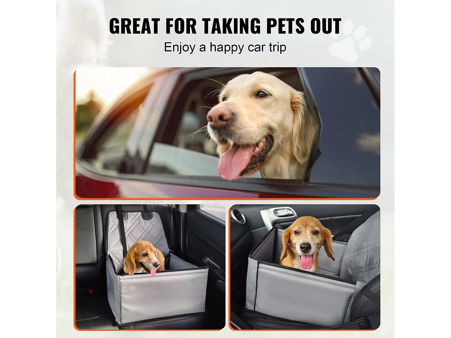 Siège Auto Rehausseur pour Chien SucceBuy, pour Chien Petit (Jusqu'à 11 kg), Couleur Grise