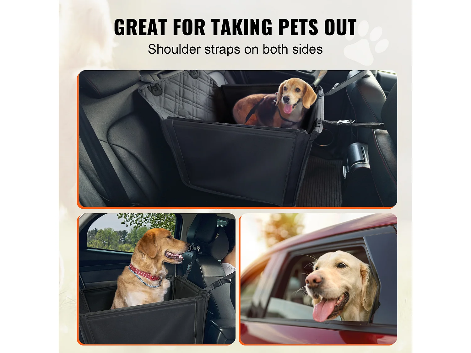 Siège Auto Rehausseur pour Chien SucceBuy, Taille S/M/L (Jusqu'à 22 kg), Couleur Noire