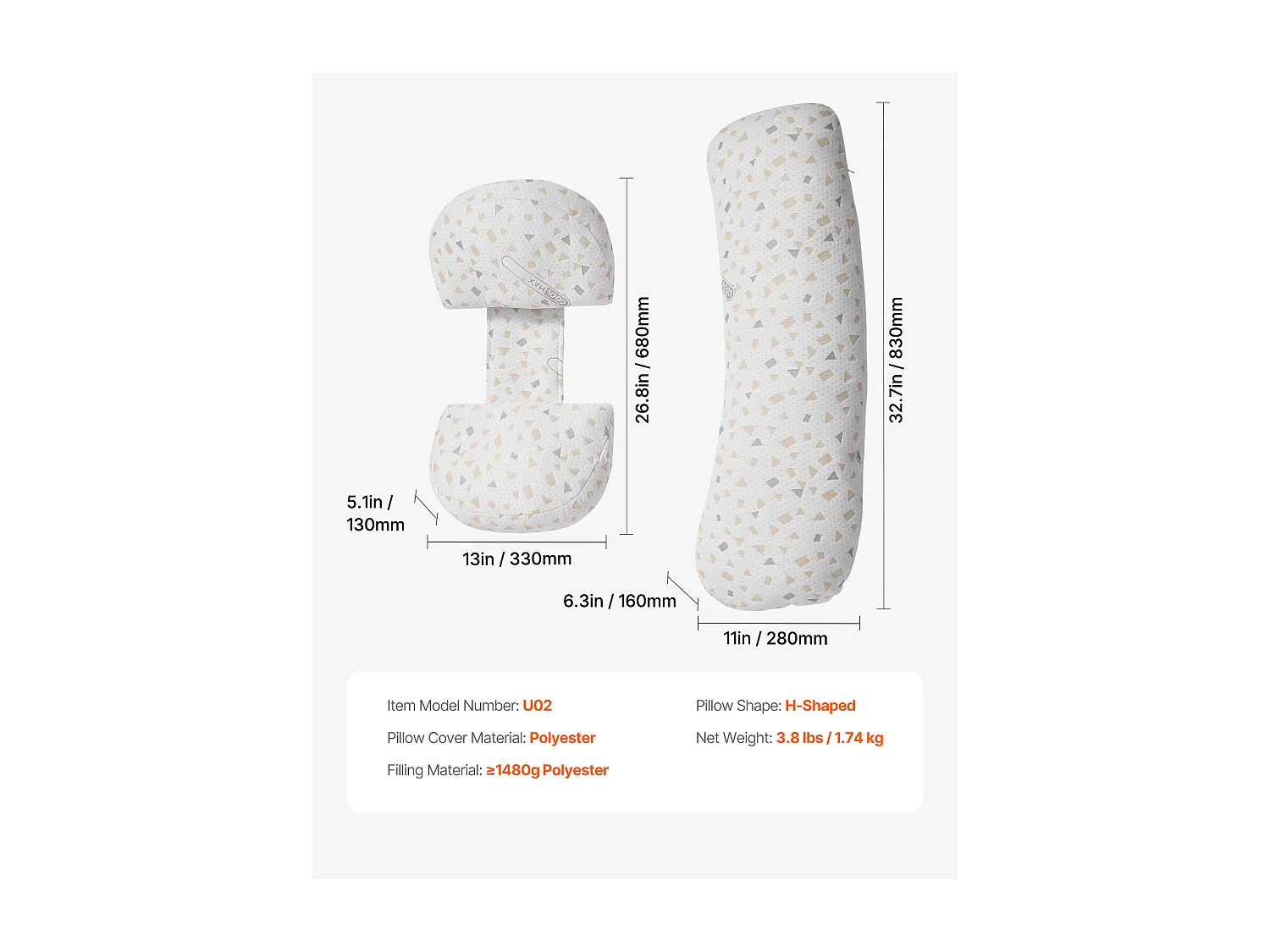 Poduszka dla Ciężarnych SucceBuy, Miękkie i Regulowane Poduszki Maternne dla Przewidywanych Matek