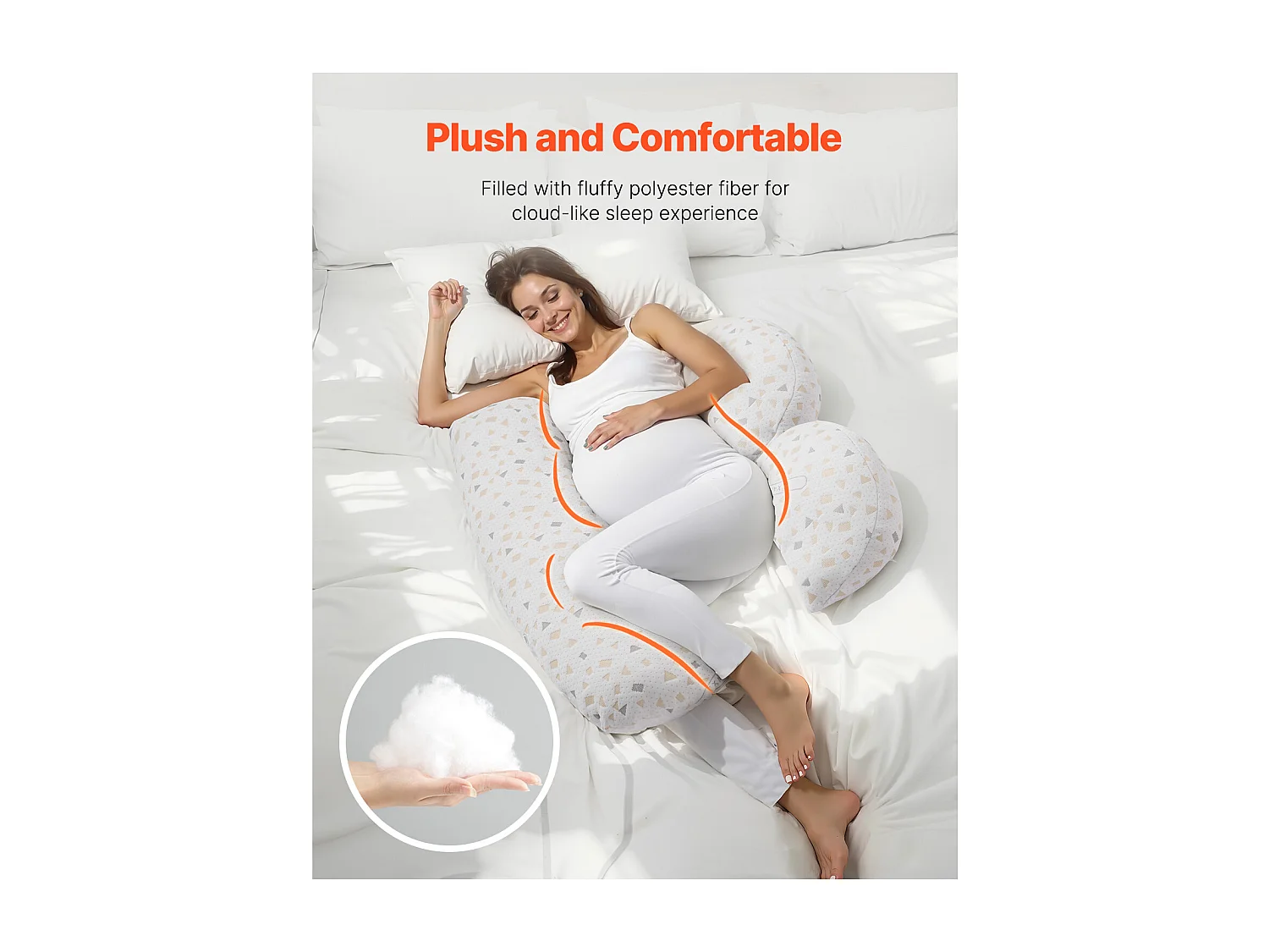 Poduszka dla Ciężarnych SucceBuy, Miękkie i Regulowane Poduszki Maternne dla Przewidywanych Matek