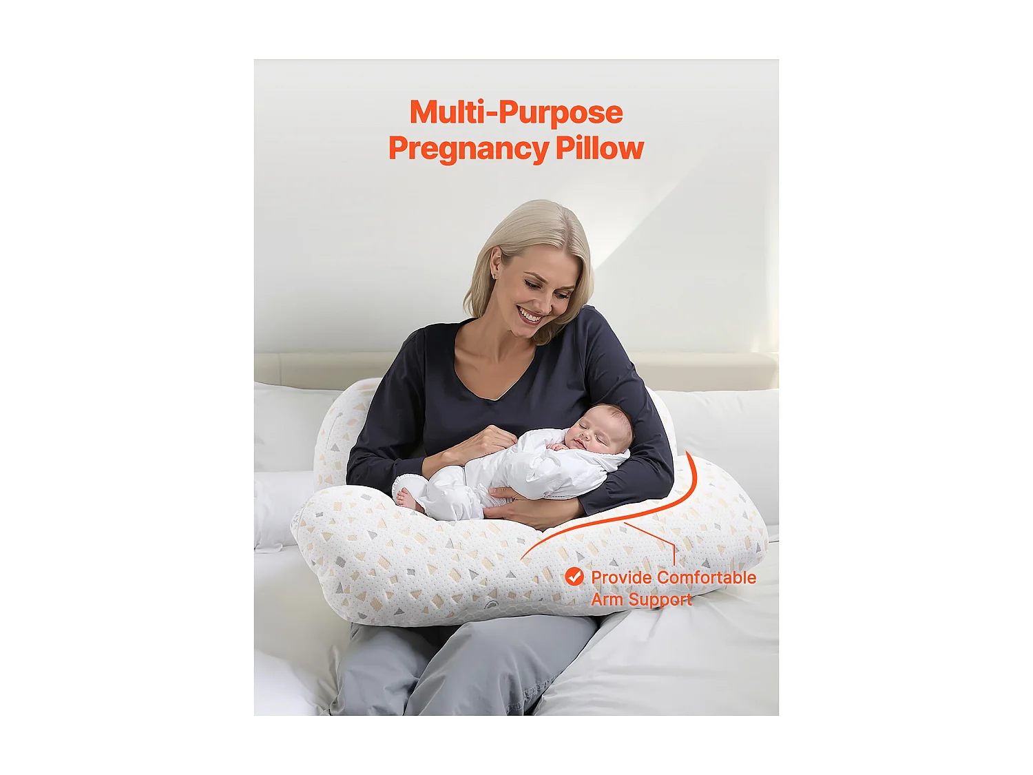 Cuscino per Gravidanza SucceBuy, Cuscini Maternità Morbidi e Regolabili per Future Mamme
