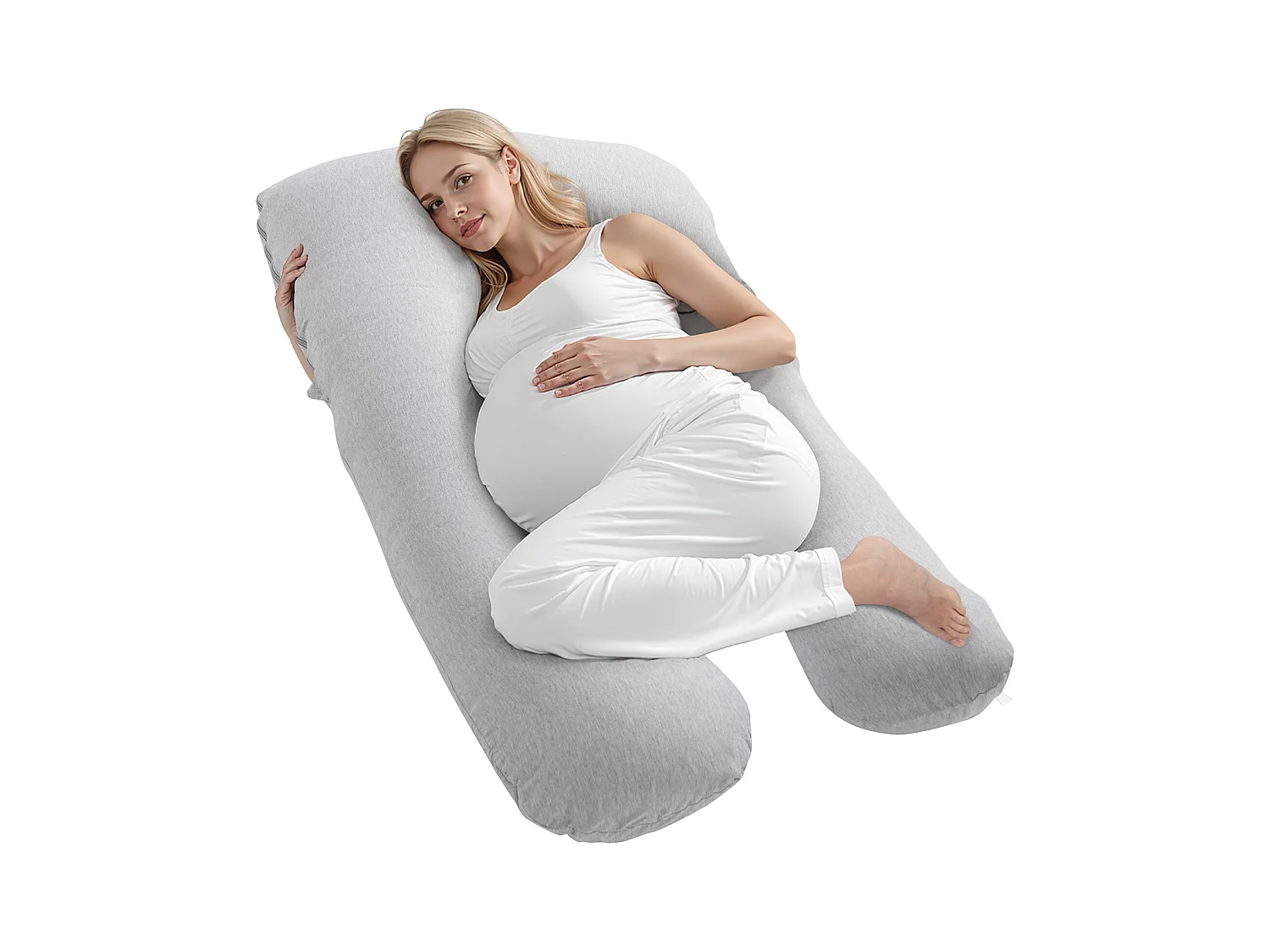 Zwangerschapskussen SucceBuy, U-Vormig Zwangerschapskussen, Zacht en Ademend, Verlicht Rug, Buik, Heupen en Benen