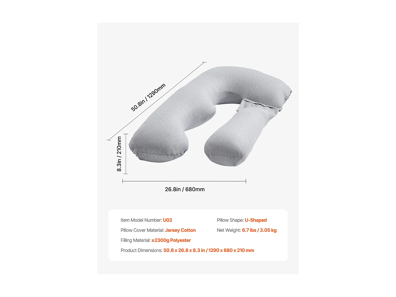 Coussin de Grossesse SucceBuy, Coussin de Maternité en Forme de U, Doux et Respirant