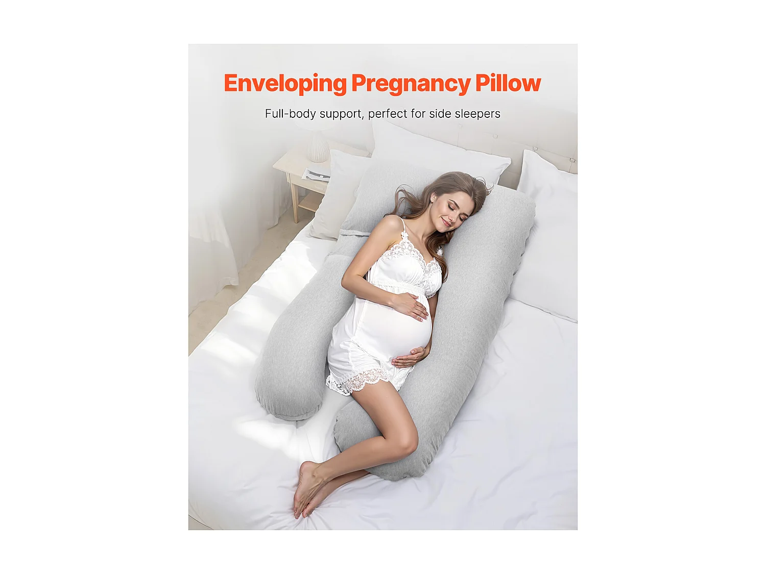 Coussin de Grossesse SucceBuy, Coussin de Maternité en Forme de U, Doux et Respirant