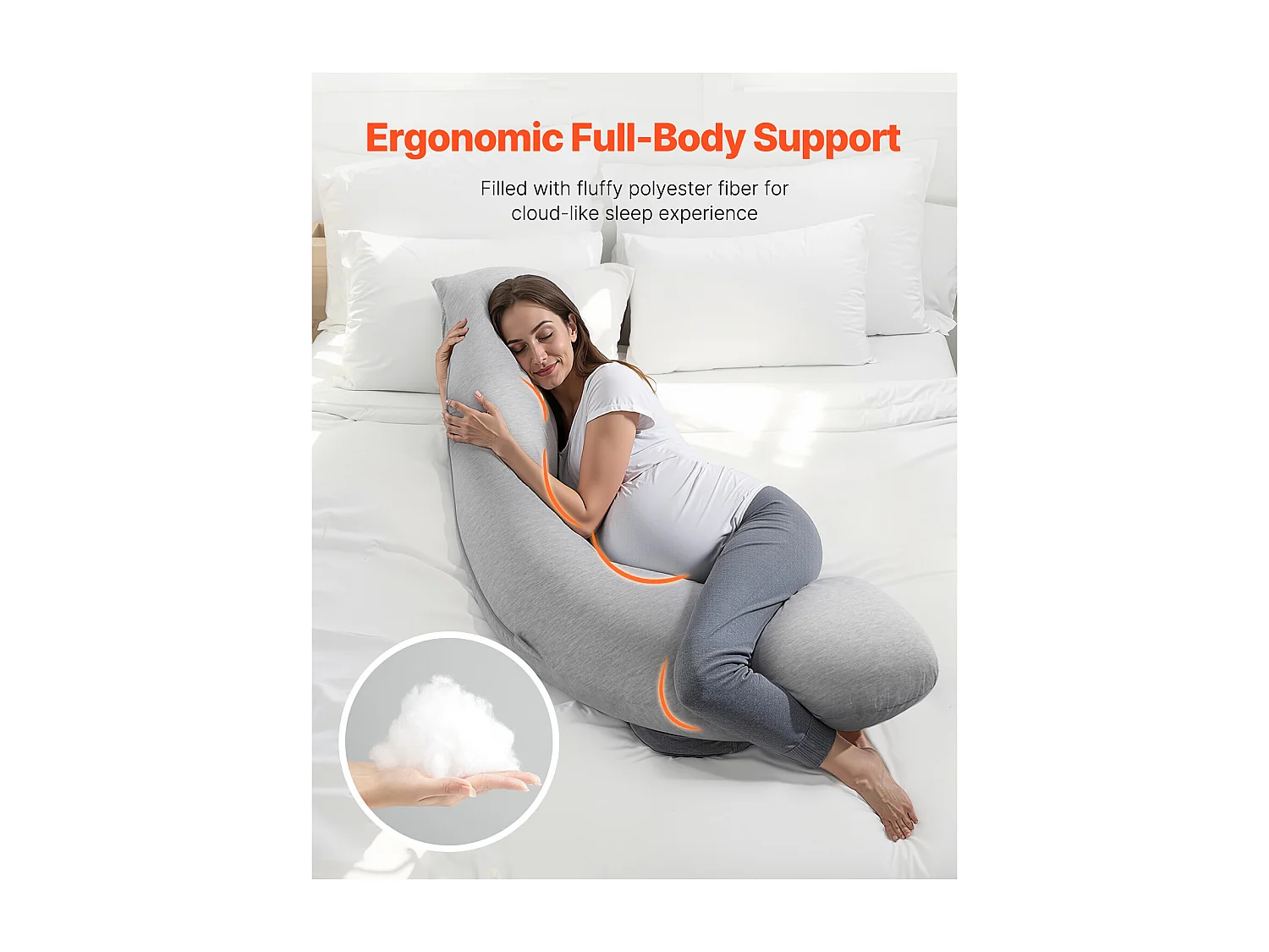 Cuscino per Gravidanza SucceBuy, Cuscino Maternità a Forma di L, Morbido e Traspirante