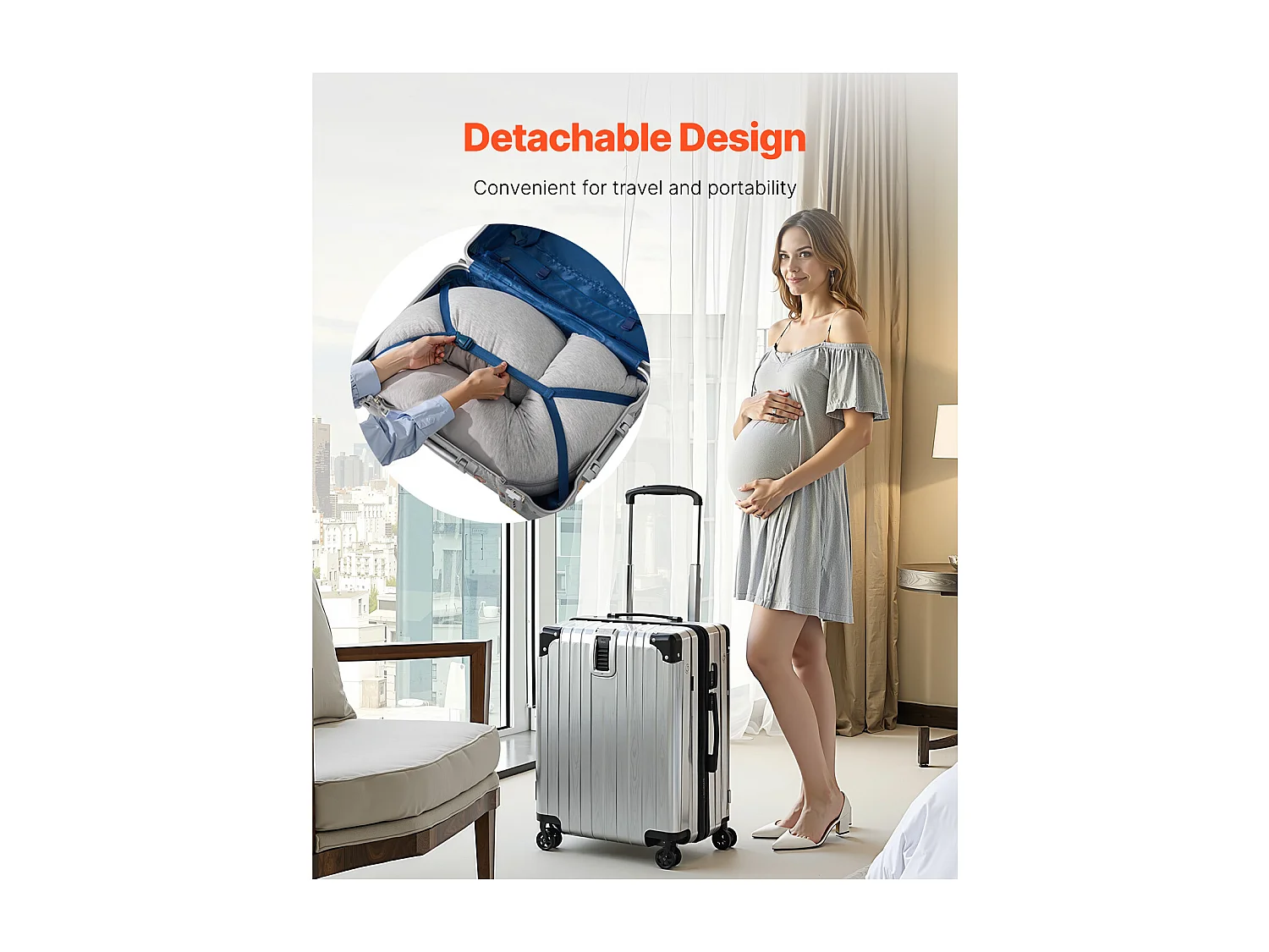 Cuscino per Gravidanza SucceBuy, Cuscino Maternità a Forma di L, Morbido e Traspirante