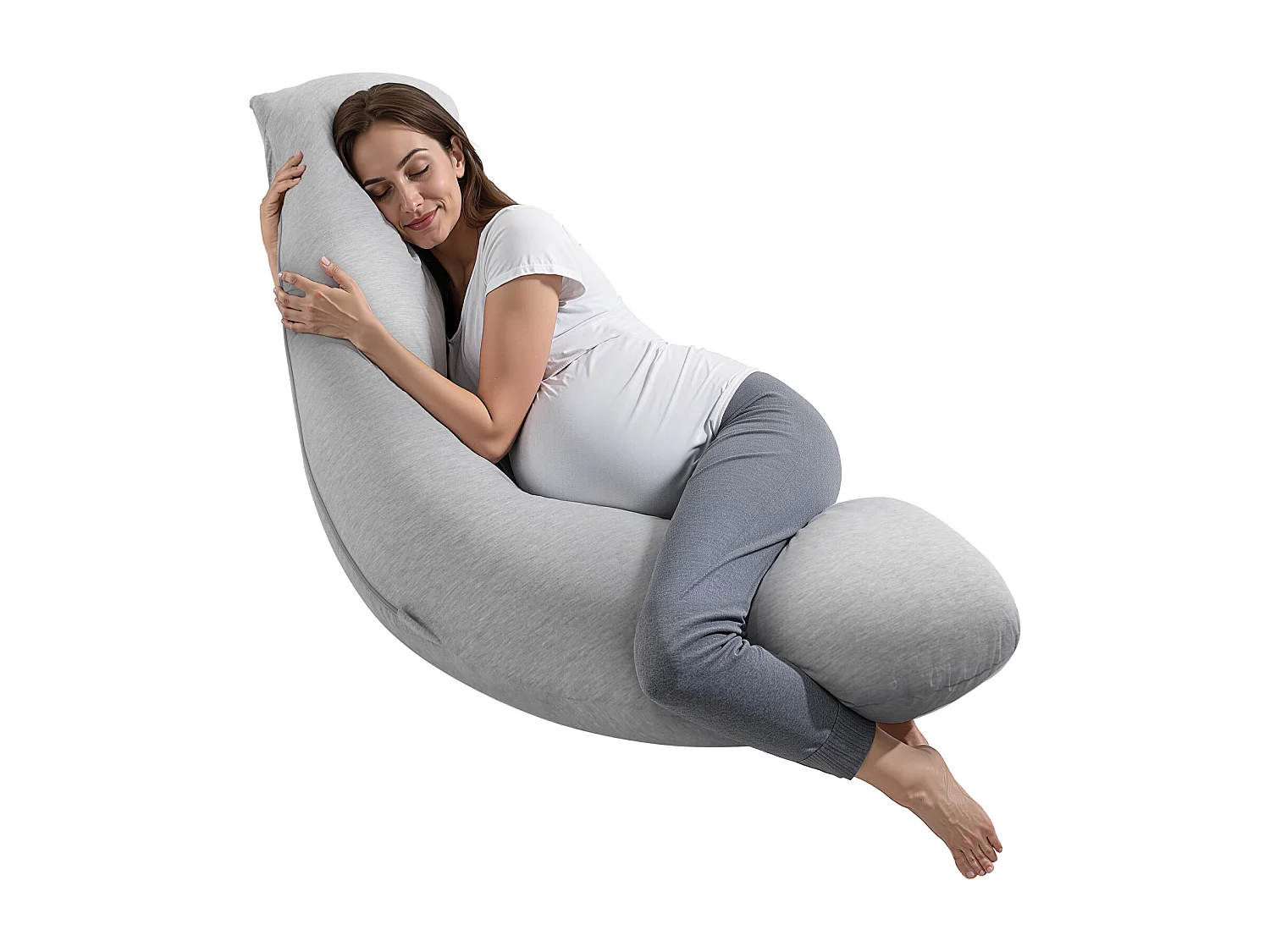 Cuscino per Gravidanza SucceBuy, Cuscino Maternità a Forma di L, Morbido e Traspirante