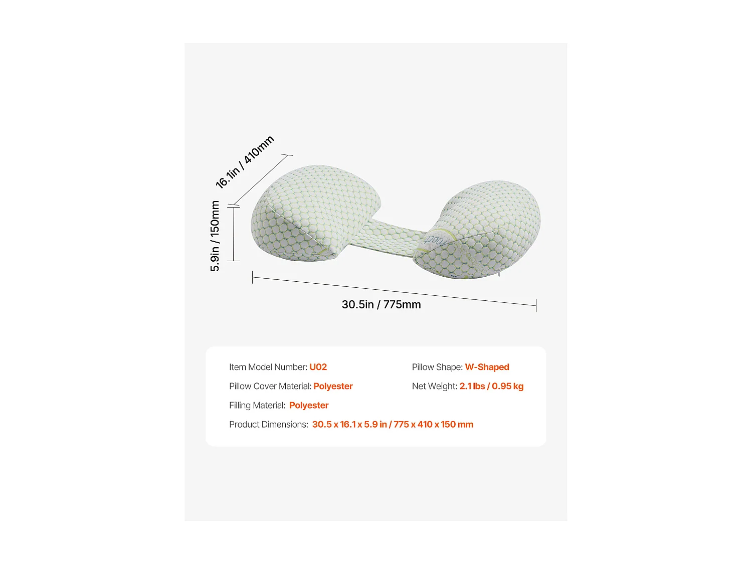 Zwangerschapskussen SucceBuy, W-Vormig Zwangerschapskussen, Gecompenseerd, Zacht en Ademend