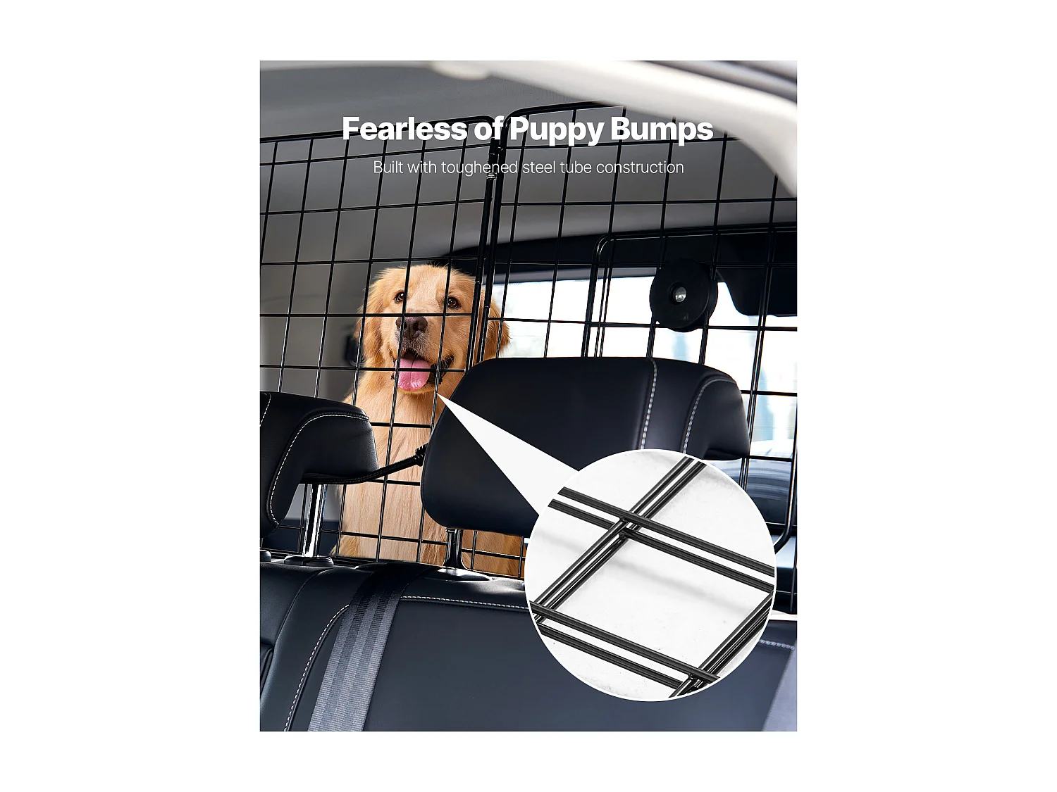 Barriera di Sicurezza Regolabile per Cane SucceBuy, (97 a 157 cm), Separatore per Auto per Spazio di Carico