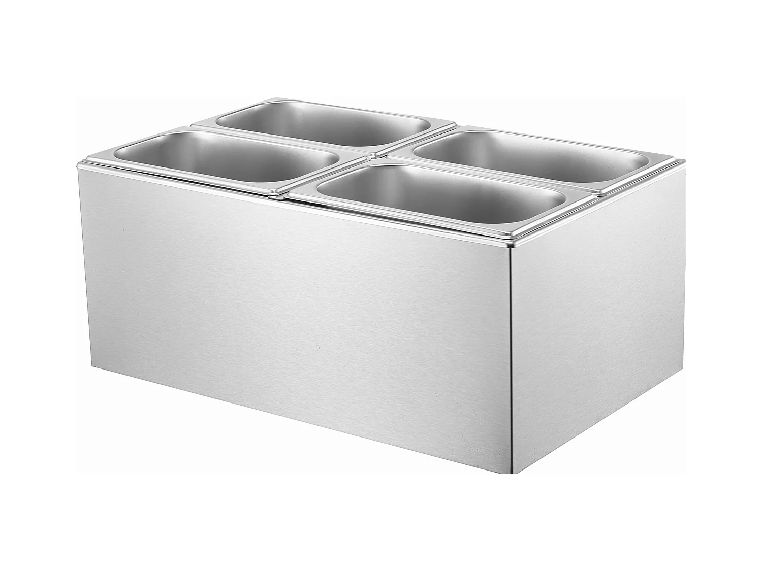 Buffetwarmer SucceBuy Aanrecht Voedselverwarmer met 4 Platen, 15 L Elektrische Bain-Marie voor Restaurants
