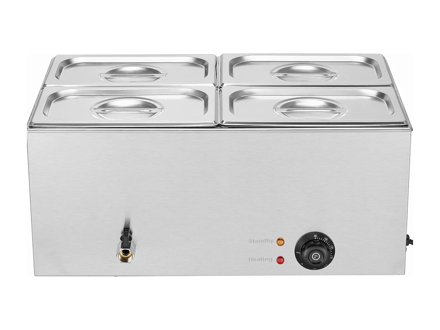 Chauffe-Plat Buffet SucceBuy Chauffe-Plats de Comptoir à 4 Plaques, Bain-Marie Électrique de 15 L pour Restaurants