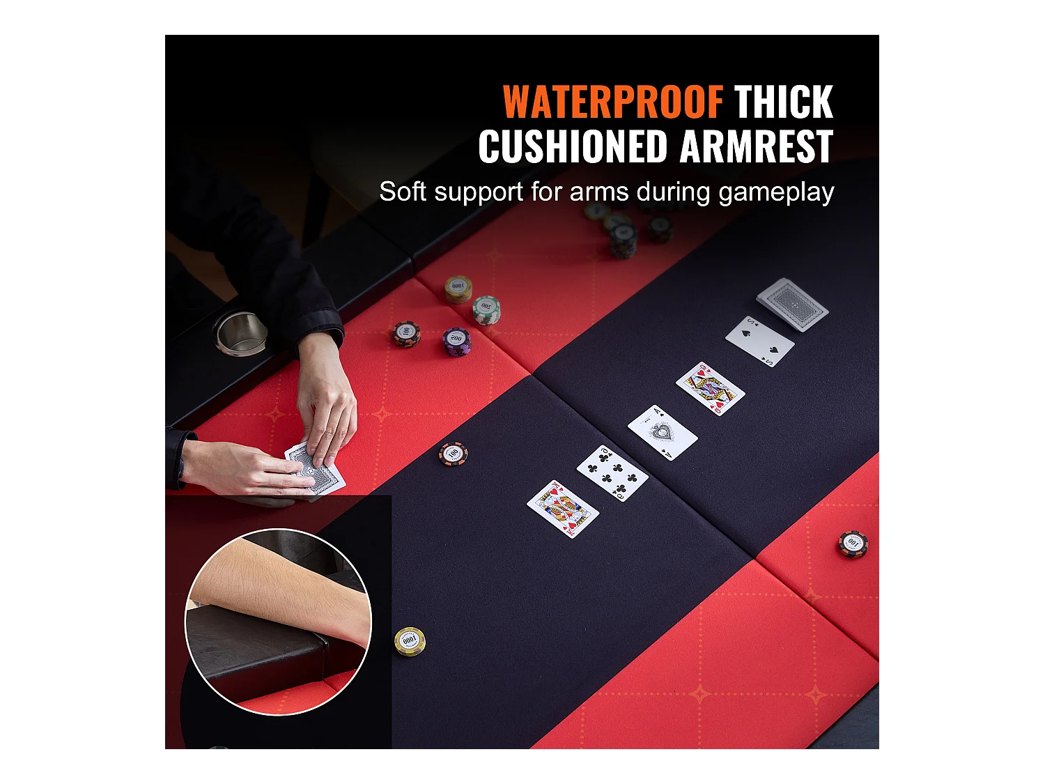 Table de Poker Pliable Ovale SucceBuy Table de Poker Pliable Ovale 10 Joueurs 229 cm, Blackjack de Casino et Texas Holdem