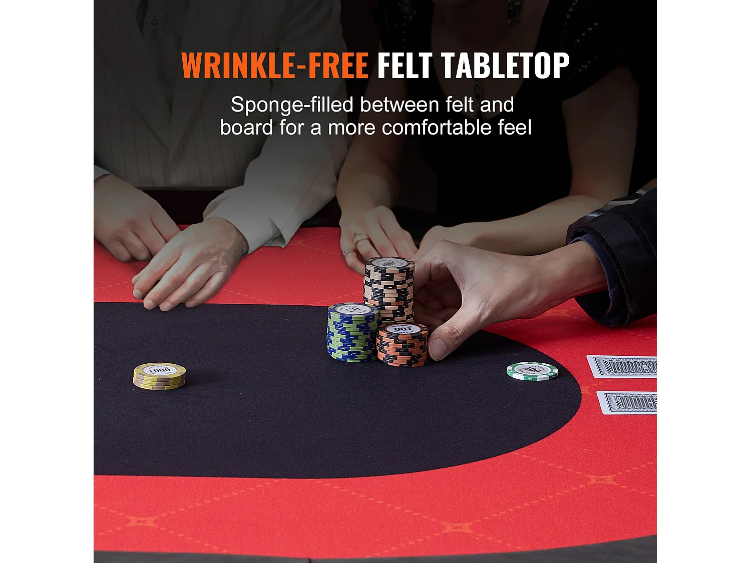 Table de Poker Pliable Ovale SucceBuy Table de Poker Pliable Ovale 10 Joueurs 229 cm, Blackjack de Casino et Texas Holdem