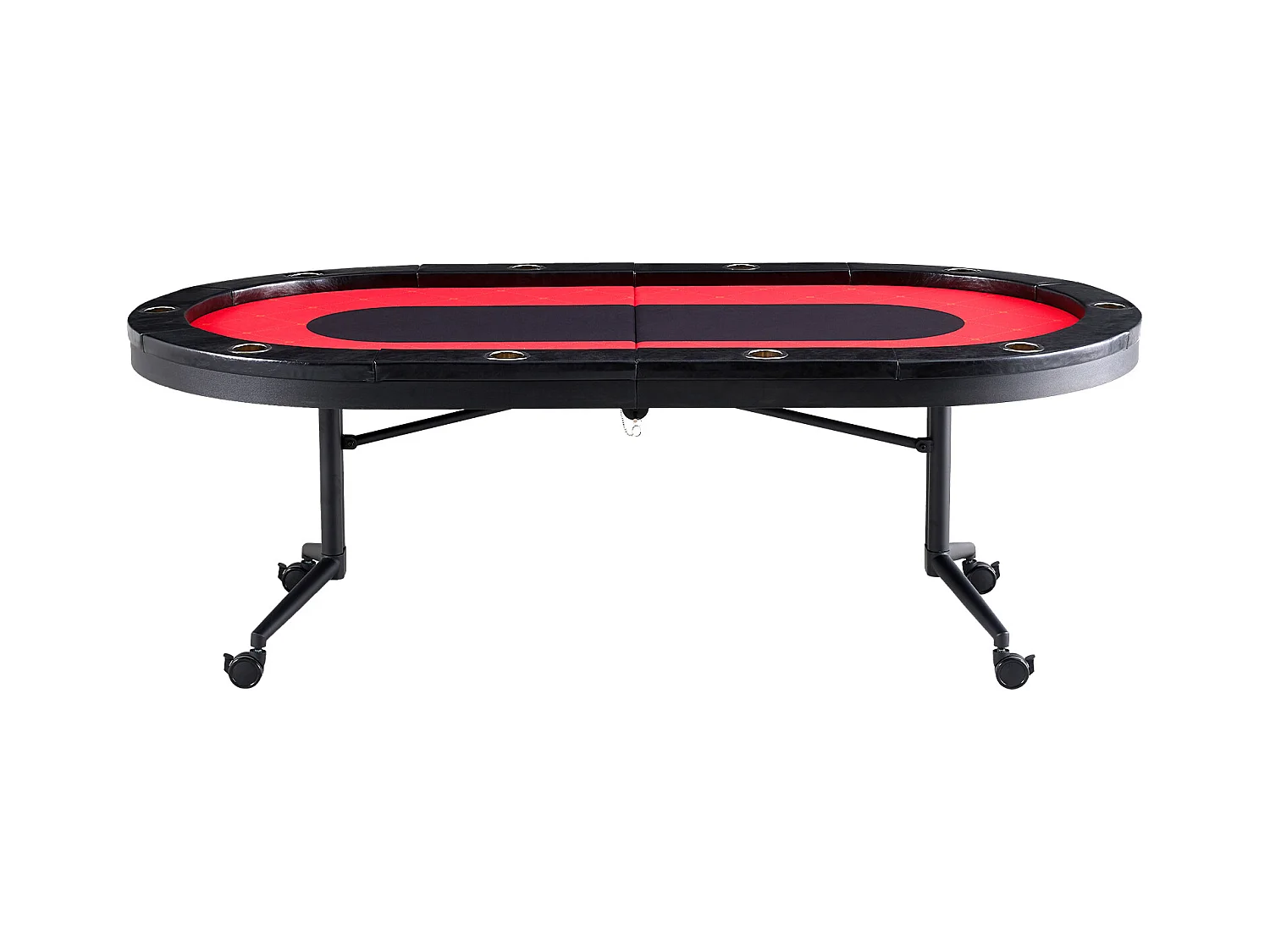 Ovaler, Klappbarer Pokertisch SucceBuy Ovaler, Klappbarer Pokertisch für 10 Spieler (229 cm), Casino Blackjack und Texas Hold'em