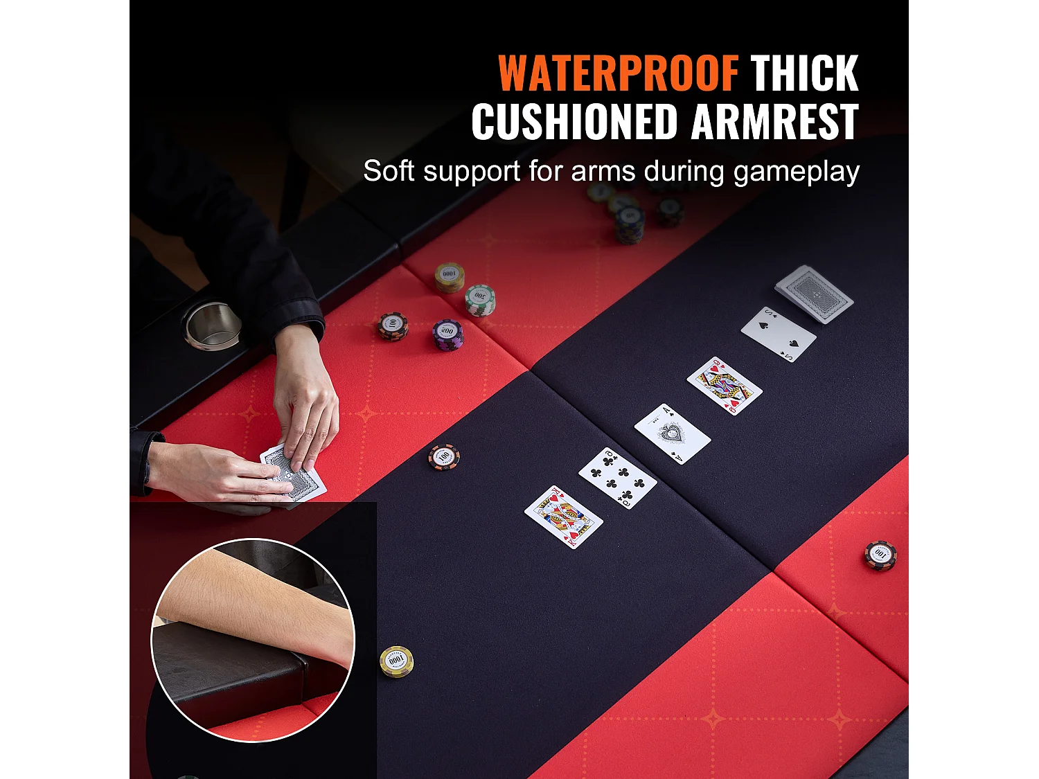 Table de Poker Pliable Ovale SucceBuy Table de Poker Pliable Ovale 10 Joueurs 229 cm, Blackjack de Casino et Texas Holdem