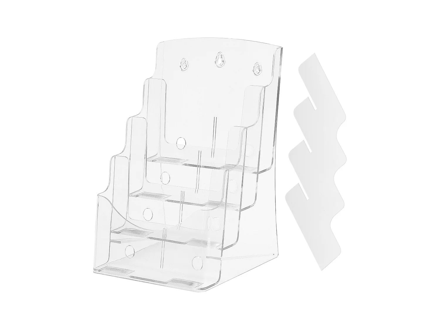 Porte-Brochures en Acrylique SucceBuy, 21,6 x 27,9 cm, Présentoir de Brochures à 4 Niveaux, Rack de Présentation de Documents