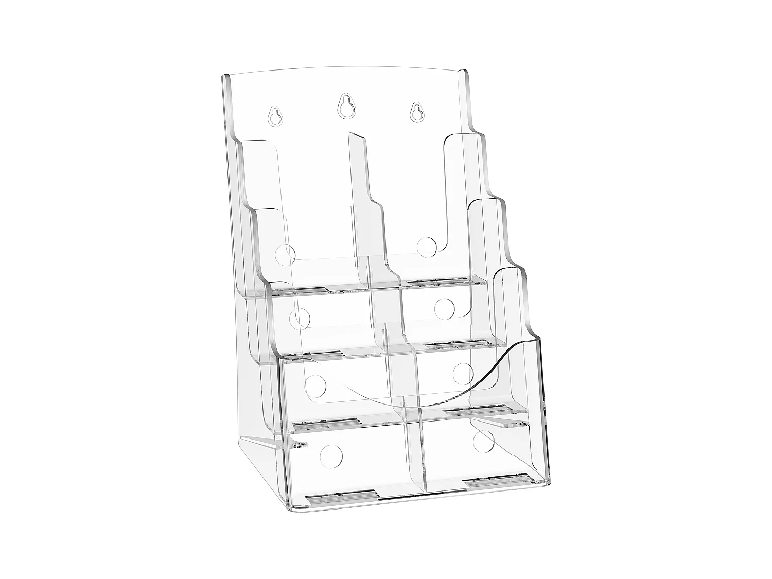 Porte-Brochures en Acrylique SucceBuy, 21,6 x 27,9 cm, Présentoir de Brochures à 4 Niveaux, Rack de Présentation de Documents