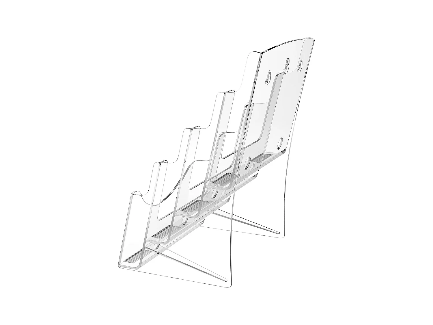 Porte-Brochures en Acrylique SucceBuy, 21,6 x 27,9 cm, Présentoir de Brochures à 4 Niveaux, Rack de Présentation de Documents